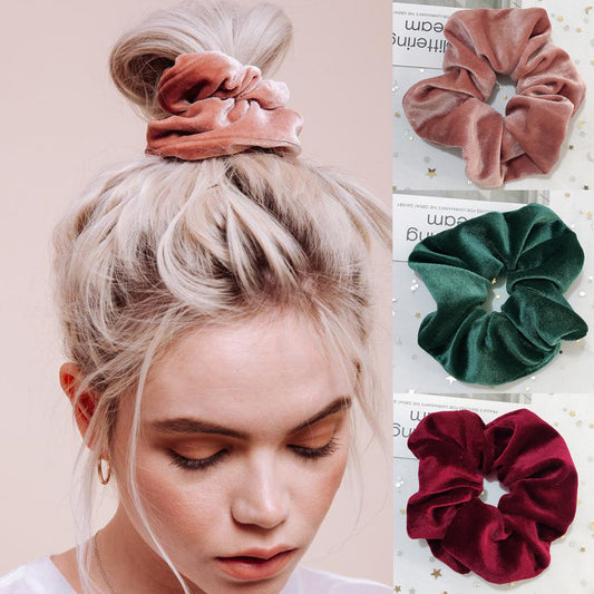 Soft Velvet Hair Rope – Elegant Flannel Ponytail Accessory